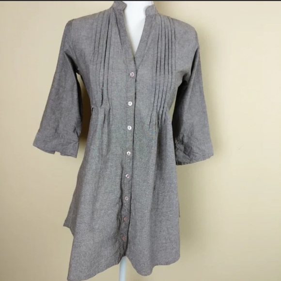 Gray Tunic Top Sz M - Picture 1 of 6